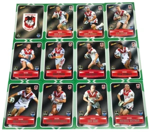 2012 SELECT NRL CHAMPIONS CARD LASER STICKERS PARALLEL TEAM SET (12)-DRAGONS - Picture 1 of 3