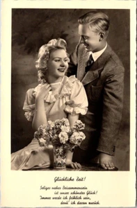 Postcard RPPC Couple Happy Time German Engagement Photo - Picture 1 of 2