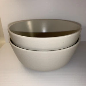 IKEA Dinera Beige 5 1/2” Coupe Cereal Soup Dessert Bowls 120-11 Set Of 2 - Picture 1 of 8