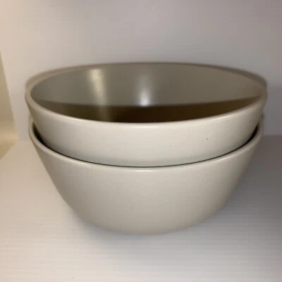IKEA Dinera Beige 5 1/2” Coupe Cereal Soup Dessert Bowls 120-11 Set Of 2 - Image 1 of 4