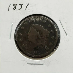 1831 Coronet Liberty Head US Large Cent 1c Choice Fine Circulated Condition - Picture 1 of 4