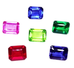 6 Pcs Lot Natural Ruby Sapphire Garnet Peridot Tanzanite 55 Cts Certified R283 - Picture 1 of 12