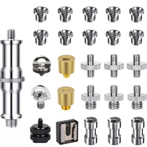 Camera Screw Mount Set 26Pcs 1/4" and 3/8" Converter Threaded Screws Adapter - Picture 1 of 12