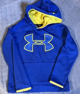 Sudadera con Capucha Under Armour Juvenil Pequeña Azul Amarillo Tormenta Foto 1 de 4