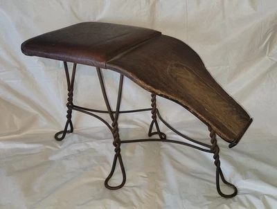 Antique Cast Iron Twisted Metal Shoe Salesman's Bench Stool Cobblers - Image 1 of 4