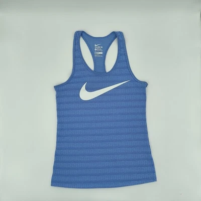 Camiseta sin mangas Nike para mujer cuello redondo Dri Fit atlética talla S poliéster geométrico Swoosh Foto 1 de 4