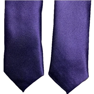 Moda Di Raza Vintage Skinny Mens Tie Purple Microfiber Satin Finish 1.625x60.5” - Image 1 of 4