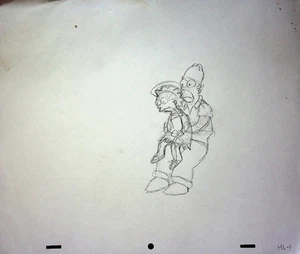 The Simpsons Production Hand Drawn Animation Pencil 20th Century Fox - Imagen 1 de 2