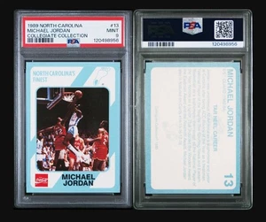 1989 COLLEGIATE COLLECTION NORTH CAROLINA #13 MICHAEL JORDAN PSA 9 MINT - Picture 1 of 3