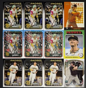 (12) Rookie Jackson Merrill 2024 Topps Bowman RC Lot Padres Parallels, Inserts - Picture 1 of 1