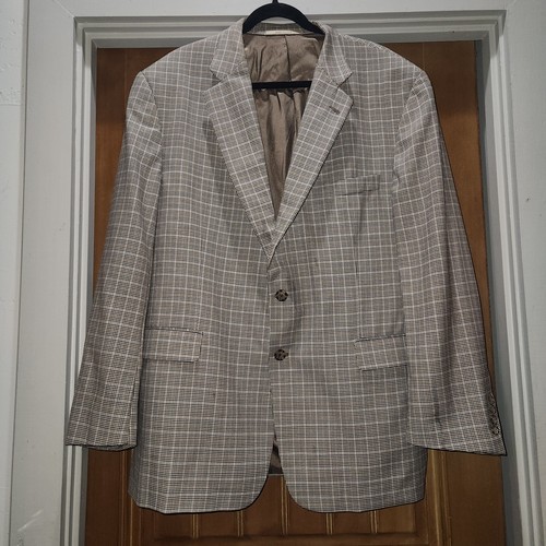 Blazer cappotto sportivo vintage uomo Burberry a quadri 100% lana 46 R made in USA