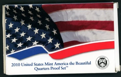 UNITED STATES 2010 AMERICA THE BEAUTIFUL 5 PC PROOF SET IN BOX WITH COA - Image 1 of 2