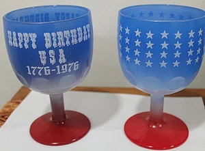 2 copas Happy Birthday America Bicentenario años 70 1776-1976 - Imagen 1 de 3