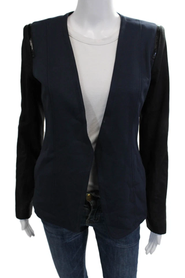 Blazer Theory Mujer Negro Cuello en V Manga Larga Talla Pequeña S Foto 1 de 4