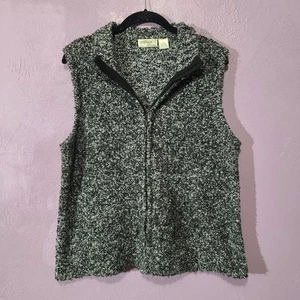 Vintage Allison Lane Mottled Boucle Full Zip Sweater Vest Women's L - Picture 1 of 7