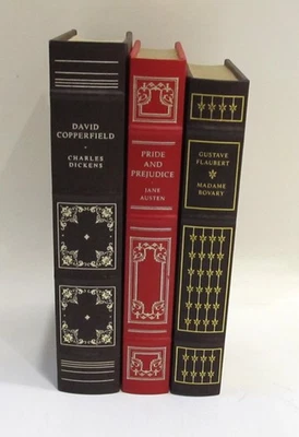 Lot of 3 Franklin Library HB Classic Books - Austen/Flaubert/Dickens - Mint - Image 1 of 4