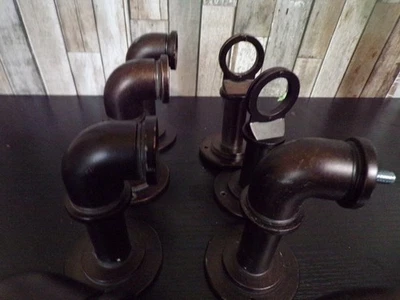 Suportes de haste de cortina para haste de cortina de ferro forjado pacote com 2 suportes de haste 4,5 x2,25 pol - Imagem 1 de 4