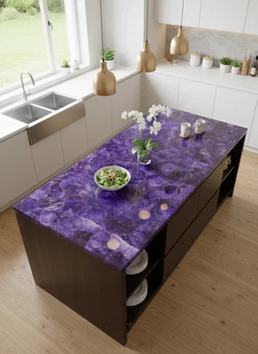 Amethyst Kitchen Countertop – Luxury Purple Gemstone Slab | Handcrafted Crystal - Image 1 of 4