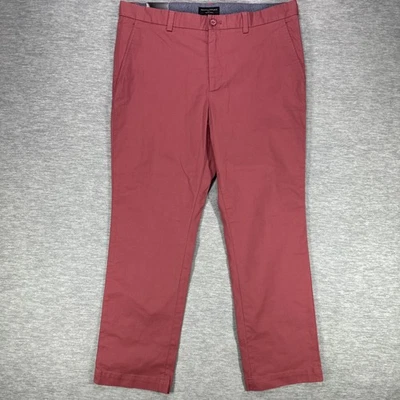 Calça masculina Banana Republic 36x30 Santa Fe vermelha Aiden stretch chino slim fit - Imagem 1 de 4