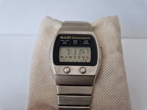 BULER Chronograph Quartz Digital-Ref 3034-Stainless Steel Case-Vintage. - Picture 1 of 6