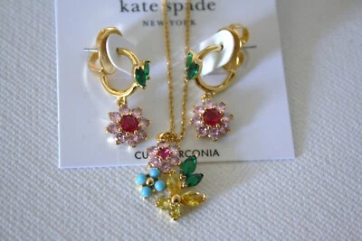 Pendientes y Collar Kate Spade Oro Colorido Cristal Florido Nuevo con Etiquetas Foto 1 de 4