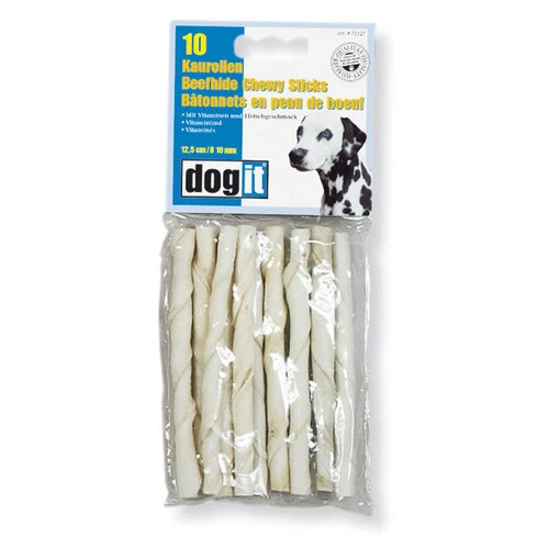 Dogit Kaurollen 10er Pack - Rinderhaut, naturweiß, 12,5 cm für Hunde - Bild 1 von 1