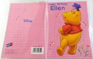 "Happy Birthday Ellen" Girl Ladies Women Disney Pink Birthday Greeting Card - Picture 1 of 2