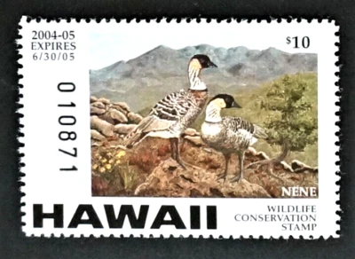 2004 Hawaii Wildlife Conservation Duck Stamp, HI9, Nene Geese by Joy Keown, MNH - Image 1 of 2