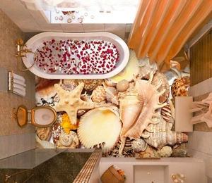 3D Conch Shell 43RAIN30 Boden Wandbild Wandbilder Wanddruck Aufkleber AJ Honig - Bild 1 von 6