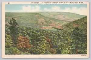 View From East River Mountain Bluefield West Virginia Linen Postcard c1942 - Picture 1 of 2