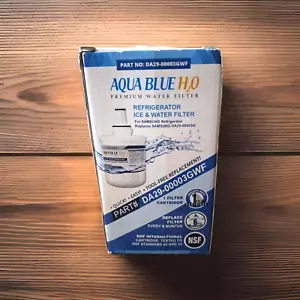 AQUA BLUE H2O PREMIUM FRIDGE WATER FILTER FOR SAMSUNG & LG FRIDGES - Picture 1 of 2