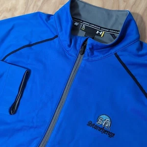 Under Armour Mens Golf 1/2 Zip Windbreaker Sz XL Blue Stonehenge Logo Stretch - Picture 1 of 8