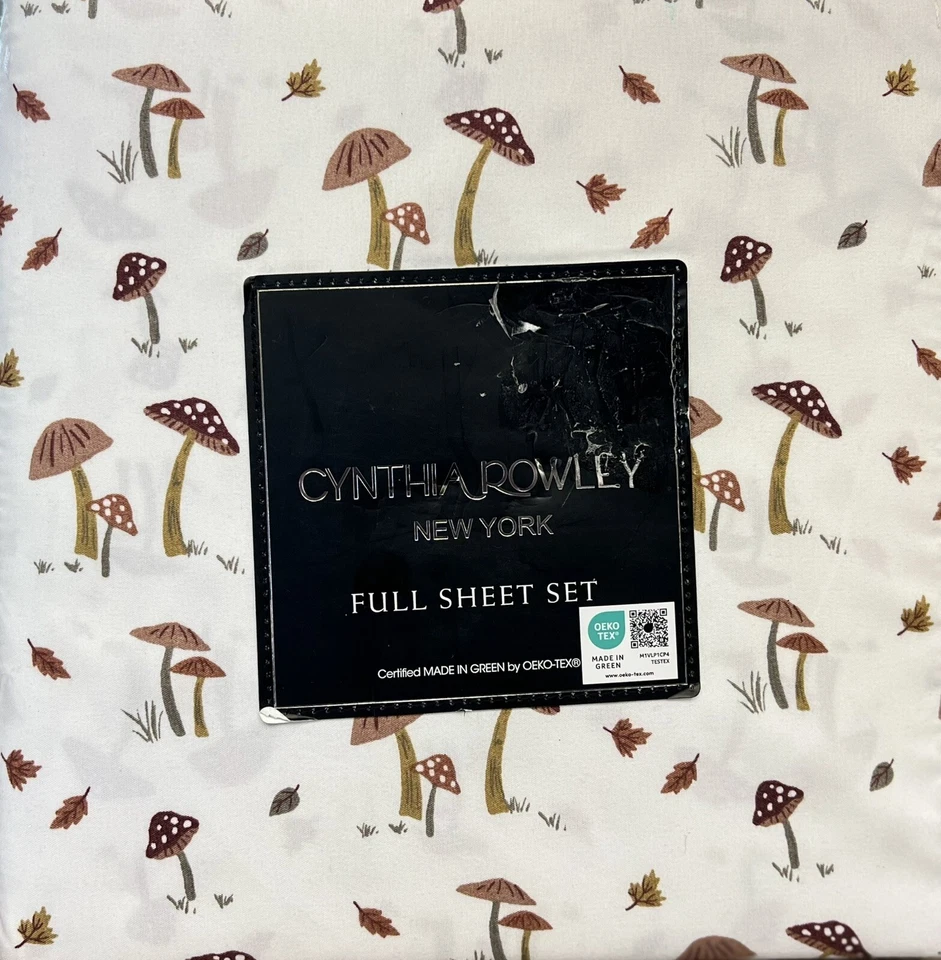 СИНТИЯ РОУЛИ ОСЕНЬ ГРИБЫ ПОЛНЫЙ КОМПЛЕКТ ПРОСТЫНЕЙ ИЗ МИКРОФИБРЫ ГЛУБОКИЕ КАРМАНЫ - Изображение 1 из 1