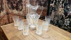 Early 20th Cent. Bohemian Moser Hand Painted Pattern Pitcher and 6 Glasses