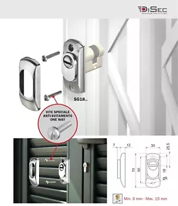 DEFENDER PROTECTION FOR NARROW PROFILES ALUMINUM FRAMES DISEC SG18 ROTOR DOM - Picture 1 of 1