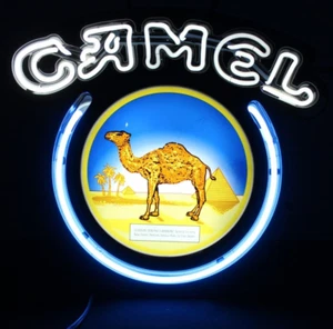 1995 CAMEL NEONLICHT ZIGARETTENSCHILD BELEUCHTET MANN HÖHLE BAR WERBUNG FUNKTIONIERT SELTEN - Bild 1 von 13