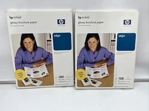 2 pudełka - HP C7020A Inkjet Tri-Fold Broszura Papier Połysk 100 arkuszy 8,5 "x11" Nowy - Zdjęcie 1 z 2