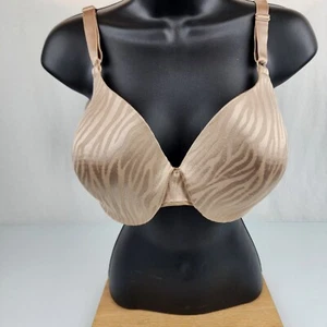 Warners 01594 This is Not a Bra Full Coverage Underwire Zebra Womens 40C Beige - Picture 1 of 5