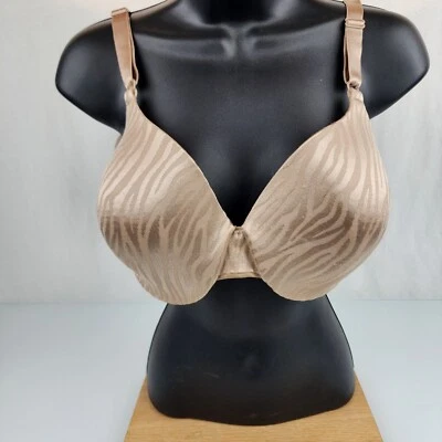 Warners 01594 This is Not a Bra Full Coverage Underwire Zebra Womens 40C Beige — 第 1/4 张图片