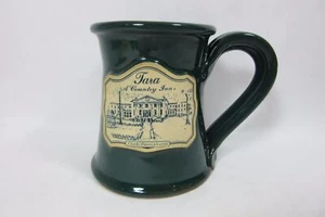 Handthrown Vintage Red Terra Cotta Clay Green Coffee Cup Mug A Tara Country Inn - Picture 1 of 11