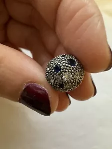 --Faulty, missing two stones--Pandora Cosmic Stars" Blue Sterling Silver CZ Clip - Picture 1 of 6