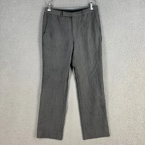 Z Zegna Pants Mens Gray 100% Wool Trousers Slim Fit 31x28 Business Flaw - Picture 1 of 15