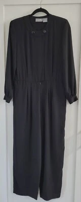 Mono Liz Claiborne Vintage Negro Talla 10 Bolsillos Pequeños Almohadillas para el Hombro Foto 1 de 4