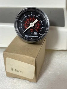 Norgren 18-013-211 Pneumatic Pressure Gauge 0-160psi 1/8" NPT Plastic Case NOS - Picture 1 of 3
