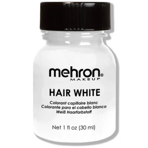 Mehron Hair White with Brush - 1oz Color for Hair Beard Moustache - Picture 1 of 2
