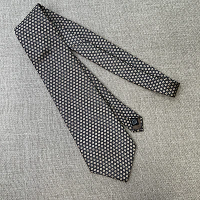 Perry Ellis Tie Men Woven Silk Geometric 57x4 Diamond Dot USA Work Party Core No - Image 1 of 4