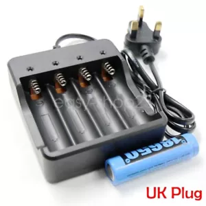 Caricabatteria intelligente 2/4 slot per batterie ricaricabili 18650 Li-Ion scatola - Foto 1 di 16