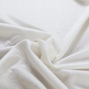 Stoff Polyester Jacquard Jersey 3-fach Pünktchen weiß 235 cm breit Auflage - Bild 1 von 4