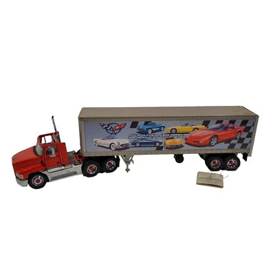 Franklin Mint Mack Corvette Tractor Trailer 1:43 Die Cast Model Semi Truck Red - Image 1 of 4