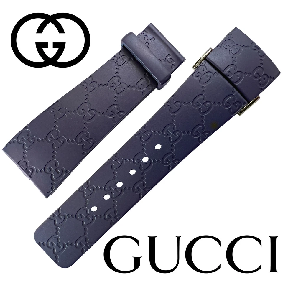 Authentic Gucci Replacement Navy Rubber 26mm Watch Band Gucci Digital 114.2 44mm - Image 1 of 3